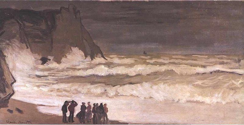 Claude Monet Stormy sea at Etretat oil painting image